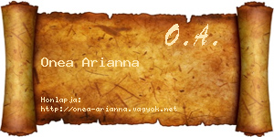 Onea Arianna névjegykártya